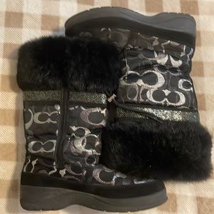 Coach fur lined boots